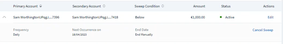 Sweep Info